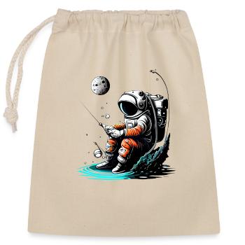 Pêche aux astronautes - Sac cadeau en coton avec cordon (25 x 30 cm) - nature - Devant