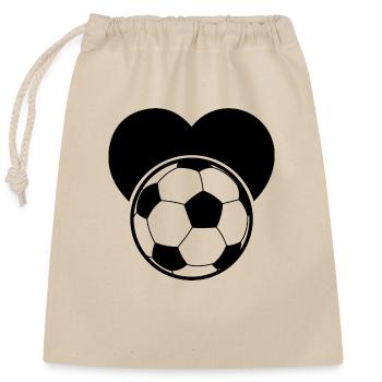 Fußball Soccer - Verschließbarer Geschenkbeutel aus Baumwolle (25x30cm) - Natur - Vorne