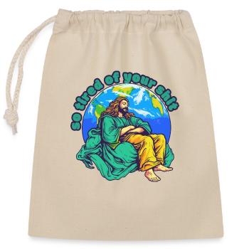 Tired Jesus - Closable cotton gift bag (25x30cm) - nature - Front