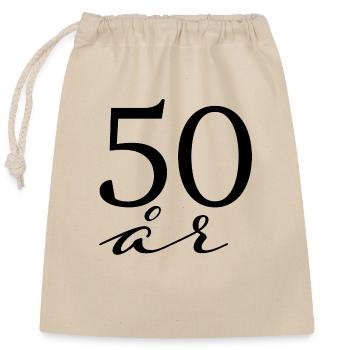 50 years - Closable cotton gift bag (25x30cm) - nature - Front