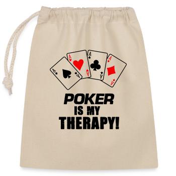 Poker Therapy - Closable cotton gift bag (25x30cm) - nature - Front