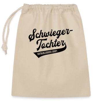 Schwiegertochter 2024 Hochzeit Heirat Ehe Tochter - Verschließbarer Geschenkbeutel aus Baumwolle (25x30cm) - Natur - Vorne