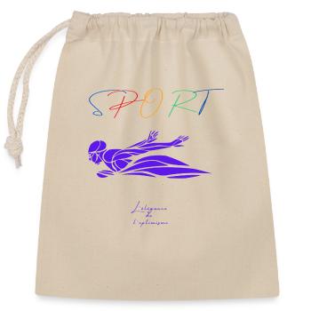 Natation - Sac cadeau en coton avec cordon (25 x 30 cm) - nature - Devant