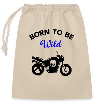 motorcycle - Closable cotton gift bag (25x30cm) - nature - Front
