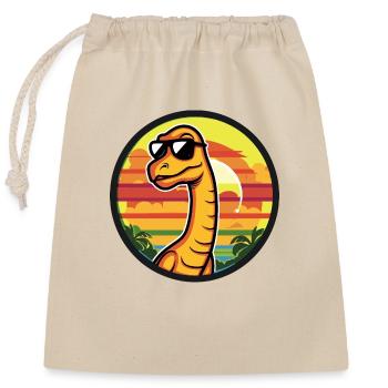 Dinosaurier brontosaurus Comic - Verschließbarer Geschenkbeutel aus Baumwolle (25x30cm) - Natur - Vorne