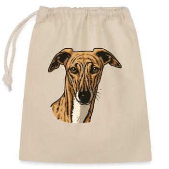 Galgo Español - Portrait - Mari - Sac cadeau en coton avec cordon (25 x 30 cm) - nature - Devant