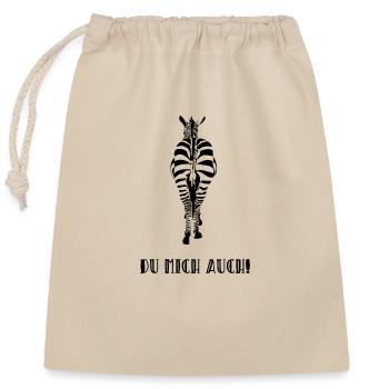 Du mich auch,Du kannst mich mal Zebra Geschenk - Verschließbarer Geschenkbeutel aus Baumwolle (25x30cm) - Natur - Vorne