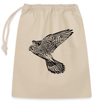 faucon - Sac cadeau en coton avec cordon (25 x 30 cm) - nature - Devant