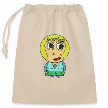 Rundkopf Frau Comicfigur blond Blondine Hübsch wtf - Verschließbarer Geschenkbeutel aus Baumwolle (25x30cm) - Natur - Vorne