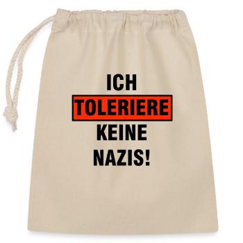 Antifa contre les nazis Xénophobie Racisme Cadeau - Sac cadeau en coton avec cordon (25 x 30 cm) - nature - Devant