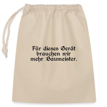Gerät Stronghold Strategie Baumeister V1 (b) - Verschließbarer Geschenkbeutel aus Baumwolle (25x30cm) - Natur - Vorne