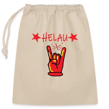 Helau, Rock Hand, Mainz Fastnacht costume shirt music - Closable cotton gift bag (25x30cm) - nature - Front
