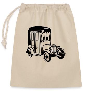 oldie Oldtimer Auto Wagen Fahrzeug witzig - Verschließbarer Geschenkbeutel aus Baumwolle (25x30cm) - Natur - Vorne
