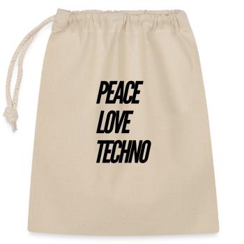 Technorave T-Shirts | Techno Musik Geschenkidee - Verschließbarer Geschenkbeutel aus Baumwolle (25x30cm) - Natur - Vorne