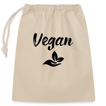 Vegan - Sac cadeau en coton avec cordon (25 x 30 cm) - nature - Devant