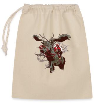 Santa, dark santa, christmas fantasy - Closable cotton gift bag (25x30cm) - nature - Front