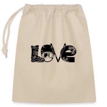 Tee-shirt coureur de ski | Apre ski cadeaux au domaine skiable - Sac cadeau en coton avec cordon (25 x 30 cm) - nature - Devant