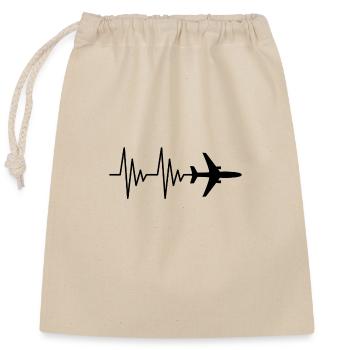 Le pilote d'avion EKG aime les battements de coeur. - Sac cadeau en coton avec cordon (25 x 30 cm) - nature - Devant