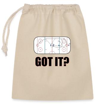 Eishockey | Sport Eishockey Spieler Fan Geschenke - Verschließbarer Geschenkbeutel aus Baumwolle (25x30cm) - Natur - Vorne