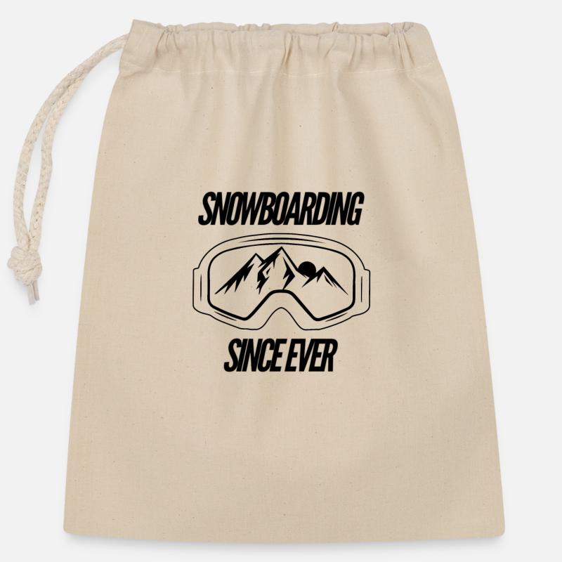 Snowboarding | Snowboard Snowboarder Gift idea - Closable cotton gift bag (25x30cm) - nature
