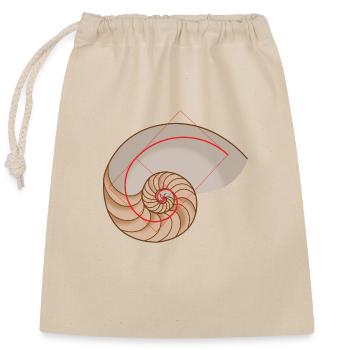 Symboles mathématiques Coquille de Nautile spirale dorée - Sac cadeau en coton avec cordon (25 x 30 cm) - nature - Devant