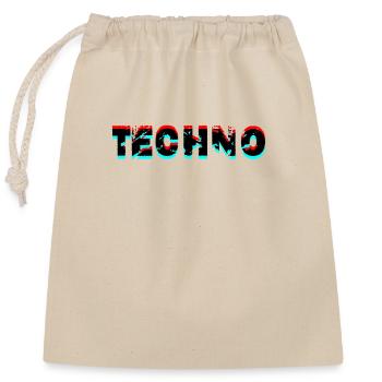 techno music design - Verschließbarer Geschenkbeutel aus Baumwolle (25x30cm) - Natur - Vorne