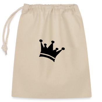 Krone Geschenk King Geschenkidee Queen crown krona - Verschließbarer Geschenkbeutel aus Baumwolle (25x30cm) - Natur - Vorne