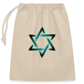 star of David - Closable cotton gift bag (25x30cm) - nature - Front