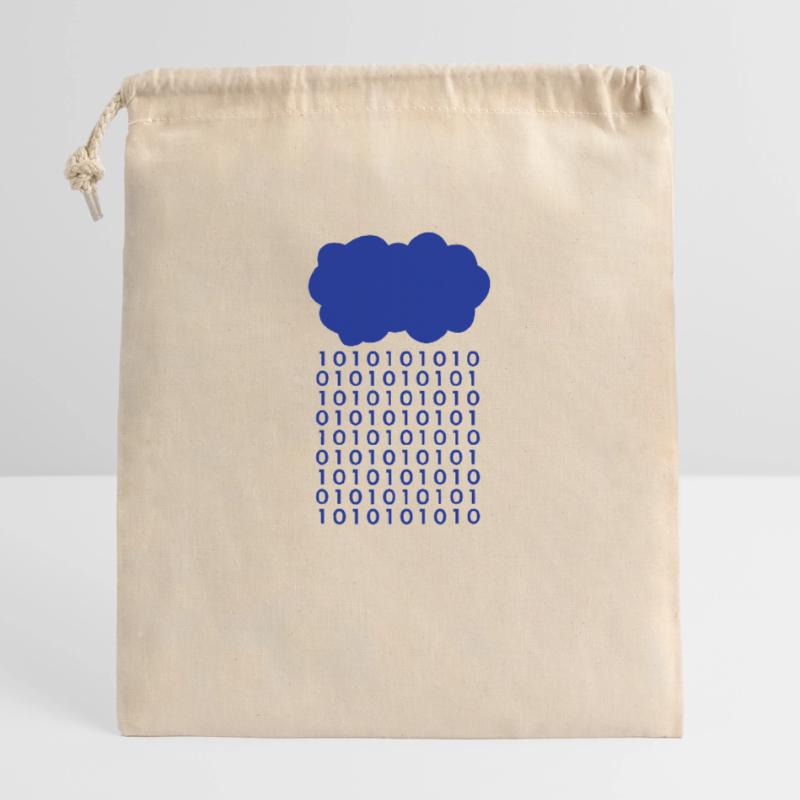 Bit rain cloud computer scientist Closable cotton gift bag (25x30cm)