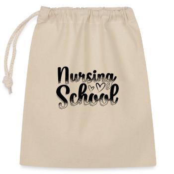 Nurse training trainee profession gifts - Closable cotton gift bag (25x30cm) - nature - Front