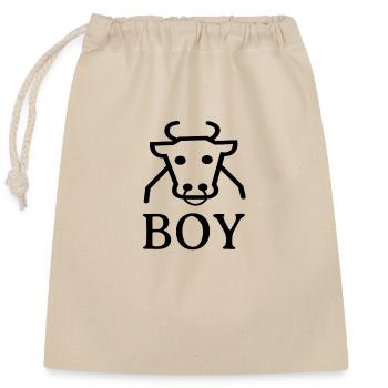cowboy - Closable cotton gift bag (25x30cm) - nature - Front