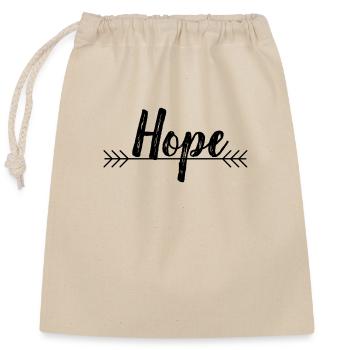 Hope - Christian - Closable cotton gift bag (25x30cm) - nature - Front
