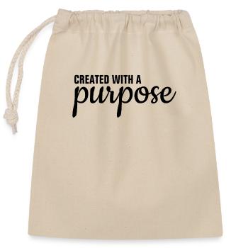 Créé avec un but - Christian - Sac cadeau en coton avec cordon (25 x 30 cm) - nature - Devant