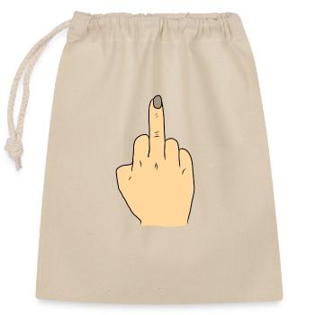 Middle finger gift - Closable cotton gift bag (25x30cm) - nature - Front