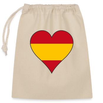 Spain Flag Heart - Closable cotton gift bag (25x30cm) - nature - Front