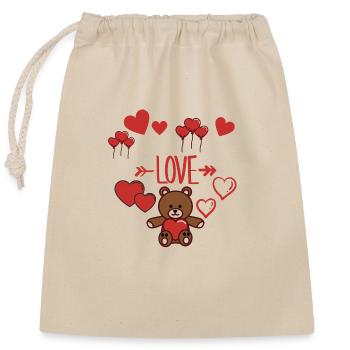 LOVE - Closable cotton gift bag (25x30cm) - nature - Front