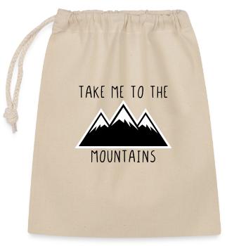 Take me to the mountains - Closable cotton gift bag (25x30cm) - nature - Front