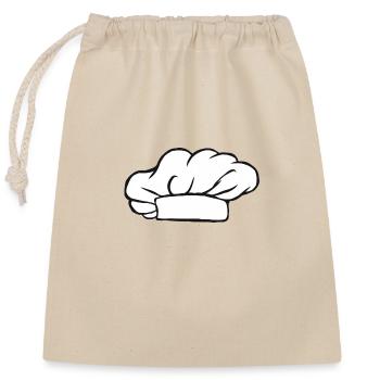 Chapeau de chef cuisinier amateur cuisinier chef - Sac cadeau en coton avec cordon (25 x 30 cm) - nature - Devant