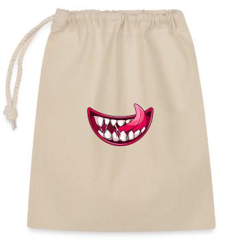 Halloween Face Mask Monster - Closable cotton gift bag (25x30cm) - nature - Front