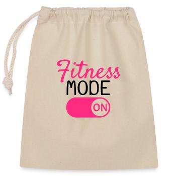 Fitness mode on - Closable cotton gift bag (25x30cm) - nature - Front