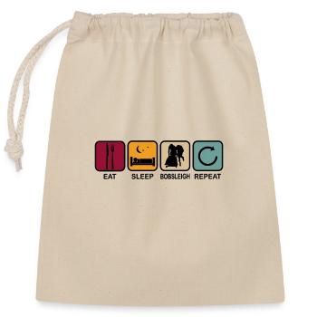 Bobsleigh Bobsleigh Eat Sleep Saying Retro Funny - Closable cotton gift bag (25x30cm) - nature - Front