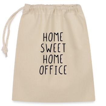 Home sweet home office - Closable cotton gift bag (25x30cm) - nature - Front