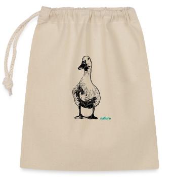 Duck - Closable cotton gift bag (25x30cm) - nature - Front