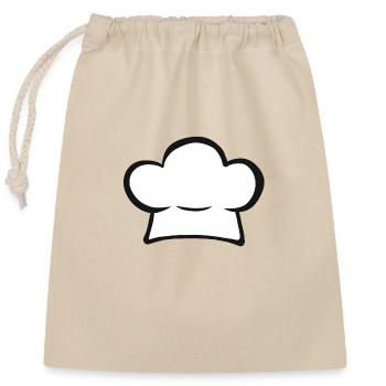 Chapeau de chef amateur chef cadeau cuisinier - Sac cadeau en coton avec cordon (25 x 30 cm) - nature - Devant
