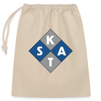 Skat the card game - Closable cotton gift bag (25x30cm) - nature - Front