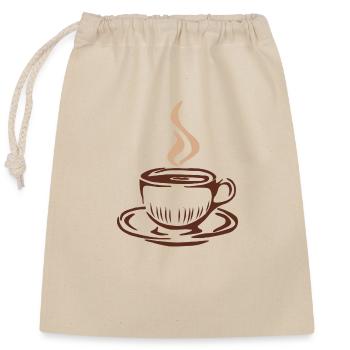 Coffee Cup Caffeine Coffee Bean Gift Coffee - Closable cotton gift bag (25x30cm) - nature - Front