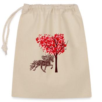 Tölter 3 Arbre du cœur - Sac cadeau en coton avec cordon (25 x 30 cm) - nature - Devant