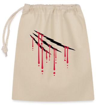 Drops of blood scratches - Closable cotton gift bag (25x30cm) - nature - Front