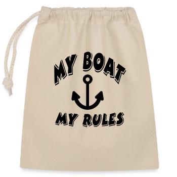 Boot - Verschließbarer Geschenkbeutel aus Baumwolle (25x30cm) - Natur - Vorne