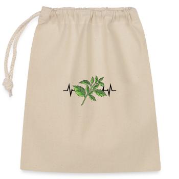 Basilic Herbes Heartbeat - Sac cadeau en coton avec cordon (25 x 30 cm) - nature - Devant